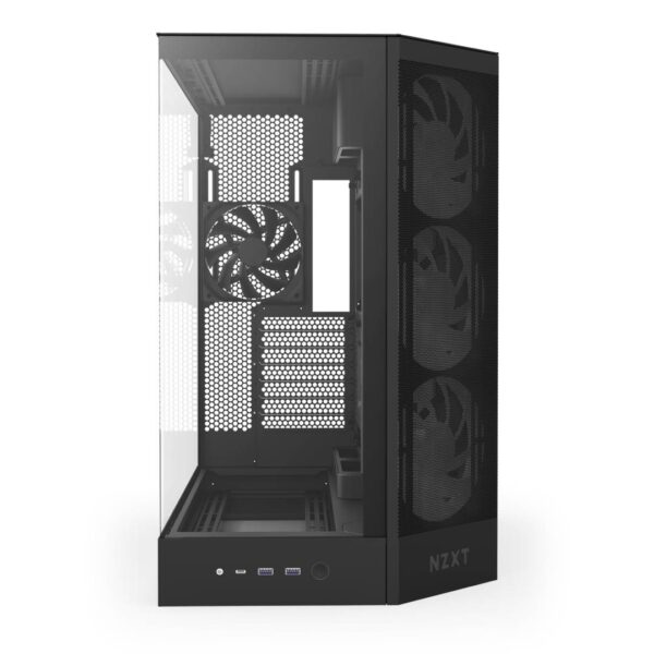 Gabinete NZXT H9 Flow RGB 2025 con Fans RGB y Control Black - Imagen 4