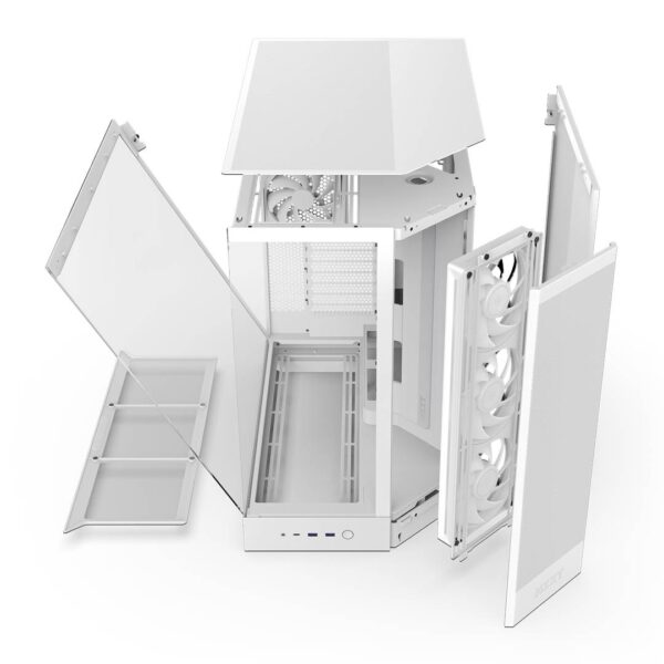 Gabinete NZXT H9 Flow RGB 2025 con Fans RGB y Control White - Imagen 8
