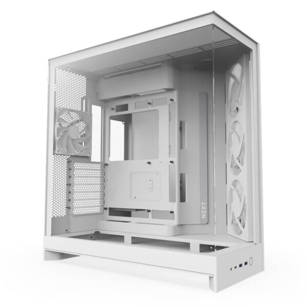 Gabinete NZXT H9 Flow RGB 2025 con Fans RGB y Control White - Imagen 3