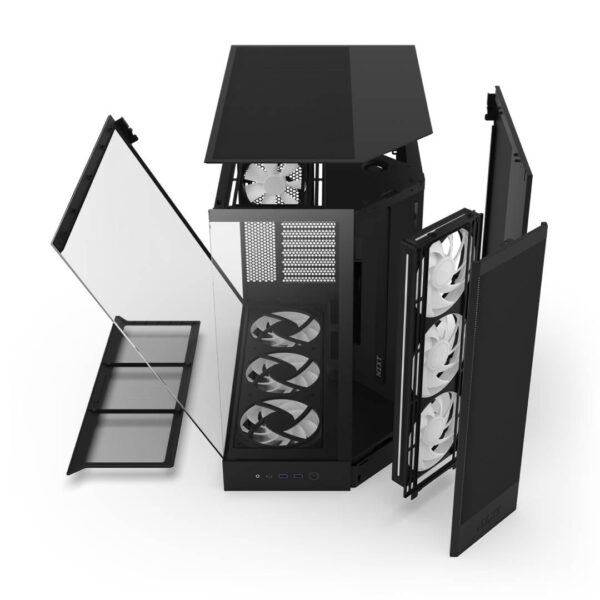 Gabinete NZXT H9 Flow RGB+ 2025 con Fans RGB y Control Black - Imagen 7