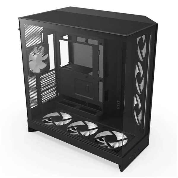 Gabinete NZXT H9 Flow RGB+ 2025 con Fans RGB y Control Black - Imagen 4