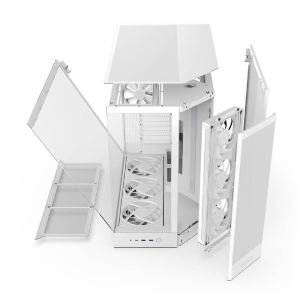 Gabinete NZXT H9 Flow RGB+ 2025 con Fans RGB y Control White - Imagen 8