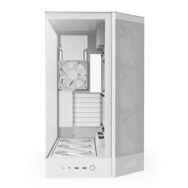 Gabinete NZXT H9 Flow RGB+ 2025 con Fans RGB y Control White - Imagen 3