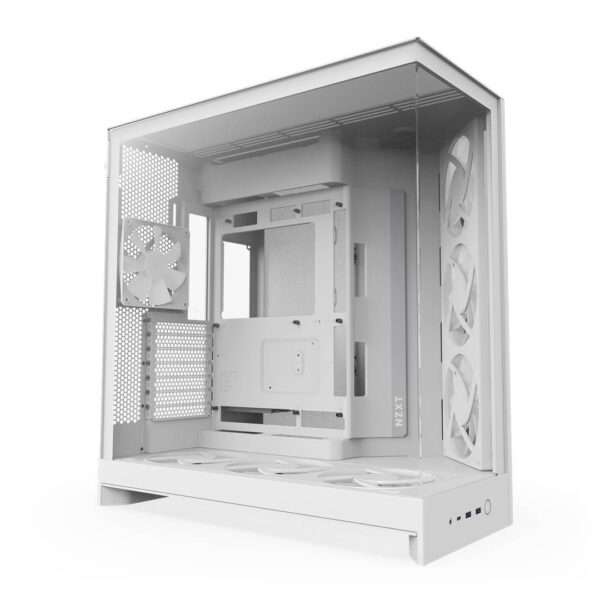 Gabinete NZXT H9 Flow RGB+ 2025 con Fans RGB y Control White - Imagen 2