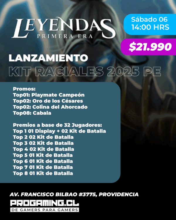 Torneo Lanzamiento Kit Raciales 2025 Primera Era - Sábado 06 Septiembre 14:00 Hrs