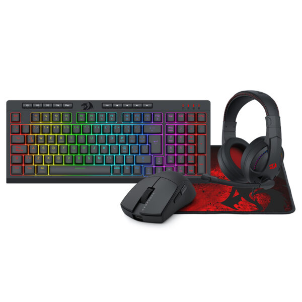 Kit Teclado y Mouse Gamer Redragon S147 Combo 4 en 1
