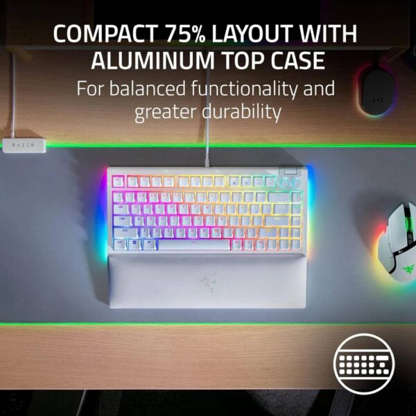 Teclado Razer Blackwidow V4 Mercury 75 Sw. Orange Ingles - Imagen 3