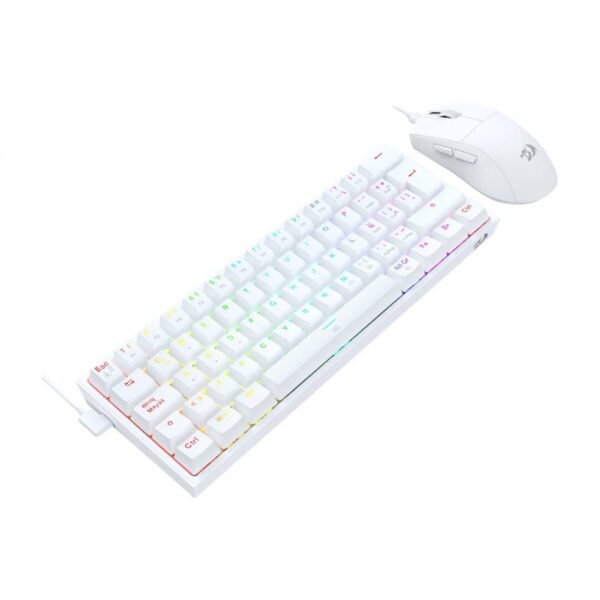 Kit de Teclado y Mouse Redragon k617RGB SP M724 Blanco S143W - Imagen 4
