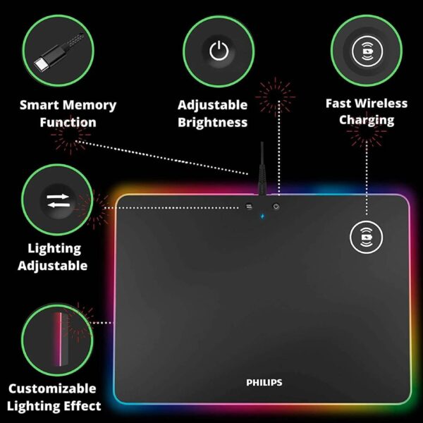 Mousepad Philips SPL7504 RGB USB - Imagen 4