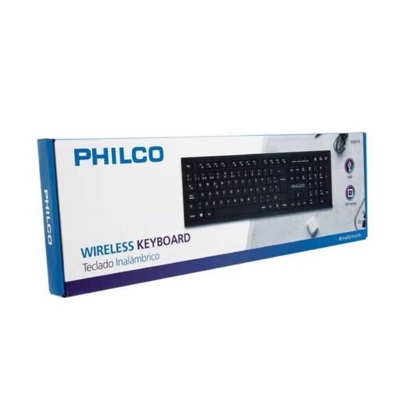 Teclado Inalambrico Standard Philco W601N Negro - Imagen 3