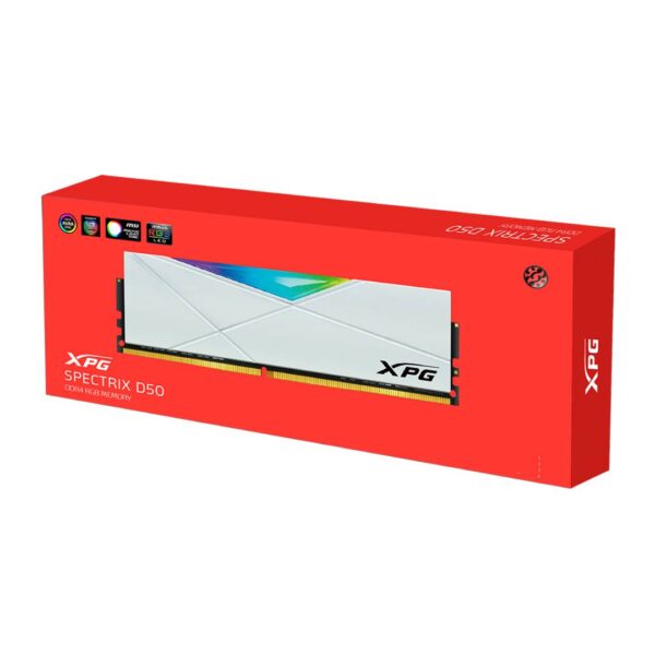 Memoria RAM XPG Spectrix D50 RGB DDR4 3600MHz 8GB Blanco - Imagen 3