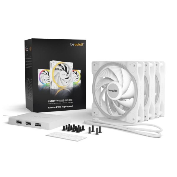 (PREVENTA) Pack X3 Fans be quiet! LIGHT WINGS 120mm White PWM highspeed - Imagen 4