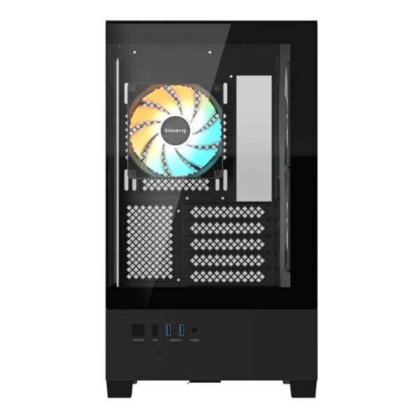 Gabinete Gigabyte C201 Panoramic mATX Vidrio Templado Negro - Imagen 4