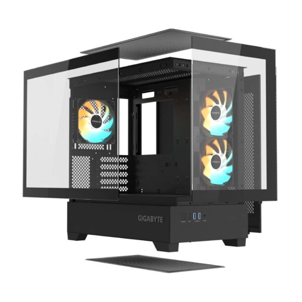 Gabinete Gigabyte C201 Panoramic mATX Vidrio Templado Negro - Imagen 2