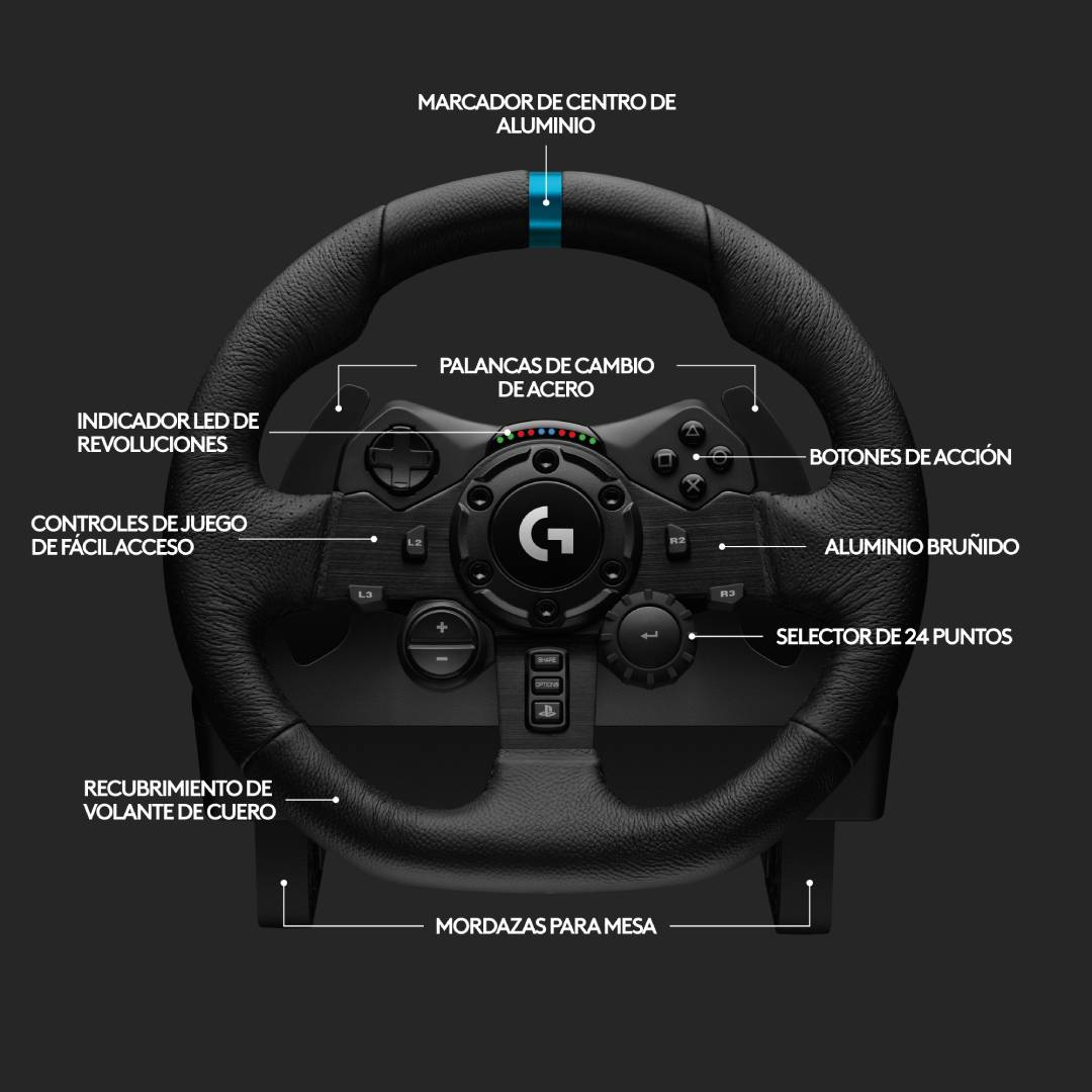 Volante Gamer c/ Pedales Logitech G923 Edición PS4 - Imagen 3