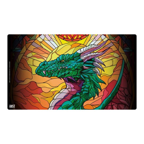 Playmat Topdeck Colección Vitrales - Dragón Verde