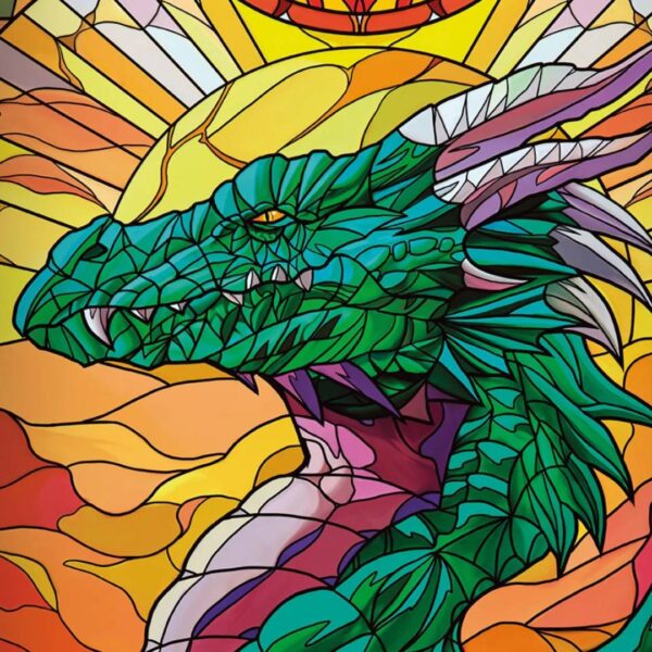 Playmat Topdeck Colección Vitrales - Dragón Verde - Imagen 3