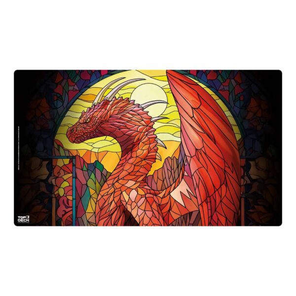 Playmat Topdeck Colección Vitrales - Dragón Rojo