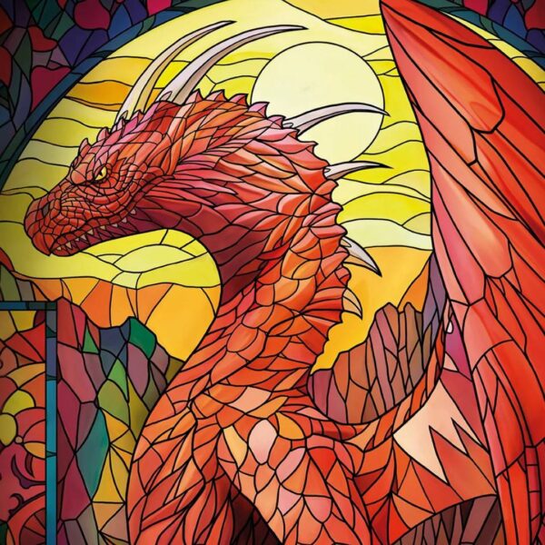 Playmat Topdeck Colección Vitrales - Dragón Rojo - Imagen 3