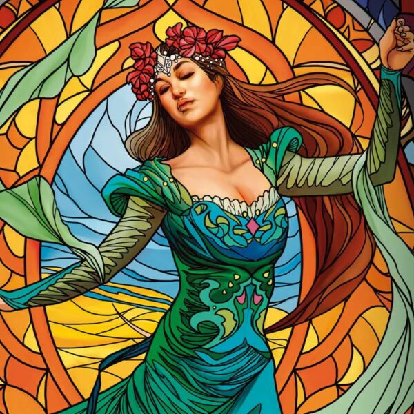 Playmat Topdeck Colección Vitrales - Doncella - Imagen 3