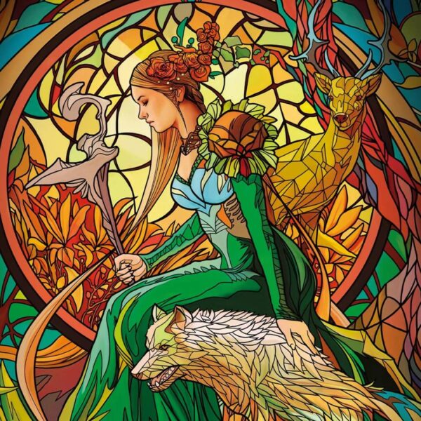 Playmat Topdeck Colección Vitrales - Druida - Imagen 3