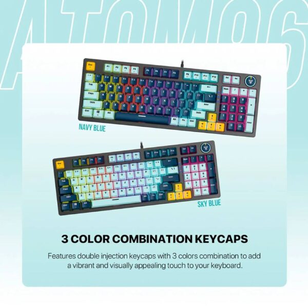 Teclado Fantech MK890V2 ATOM96 Mizu Edition Navy Sw Blue - Imagen 4