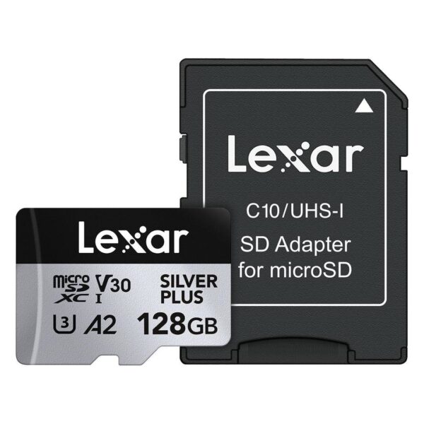 Tarjeta de Memoria Lexar 128GB MicroSD SILVER PLUS C-10 UHS1