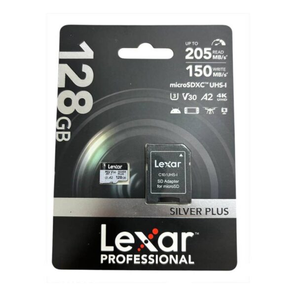 Tarjeta de Memoria Lexar 128GB MicroSD SILVER PLUS C-10 UHS1 - Imagen 4