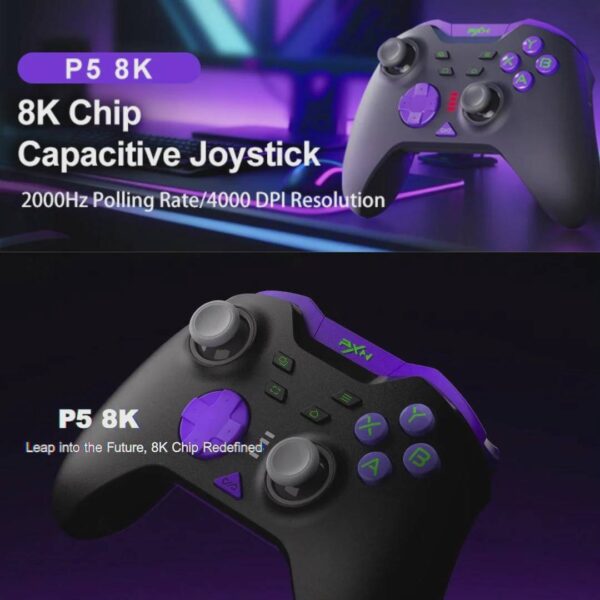 Joystick Inalambrico PXN P5 8K para PC, Switch, Negro - Imagen 3