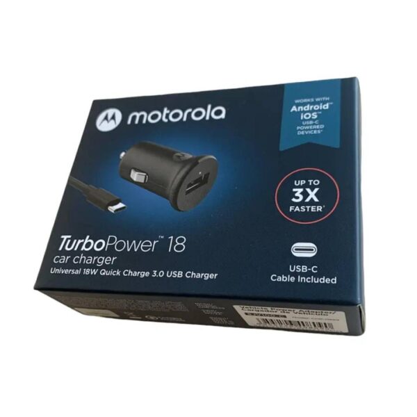 Cargador para Auto Motorola Turbo Power 18W con Cable USB-C - Imagen 4