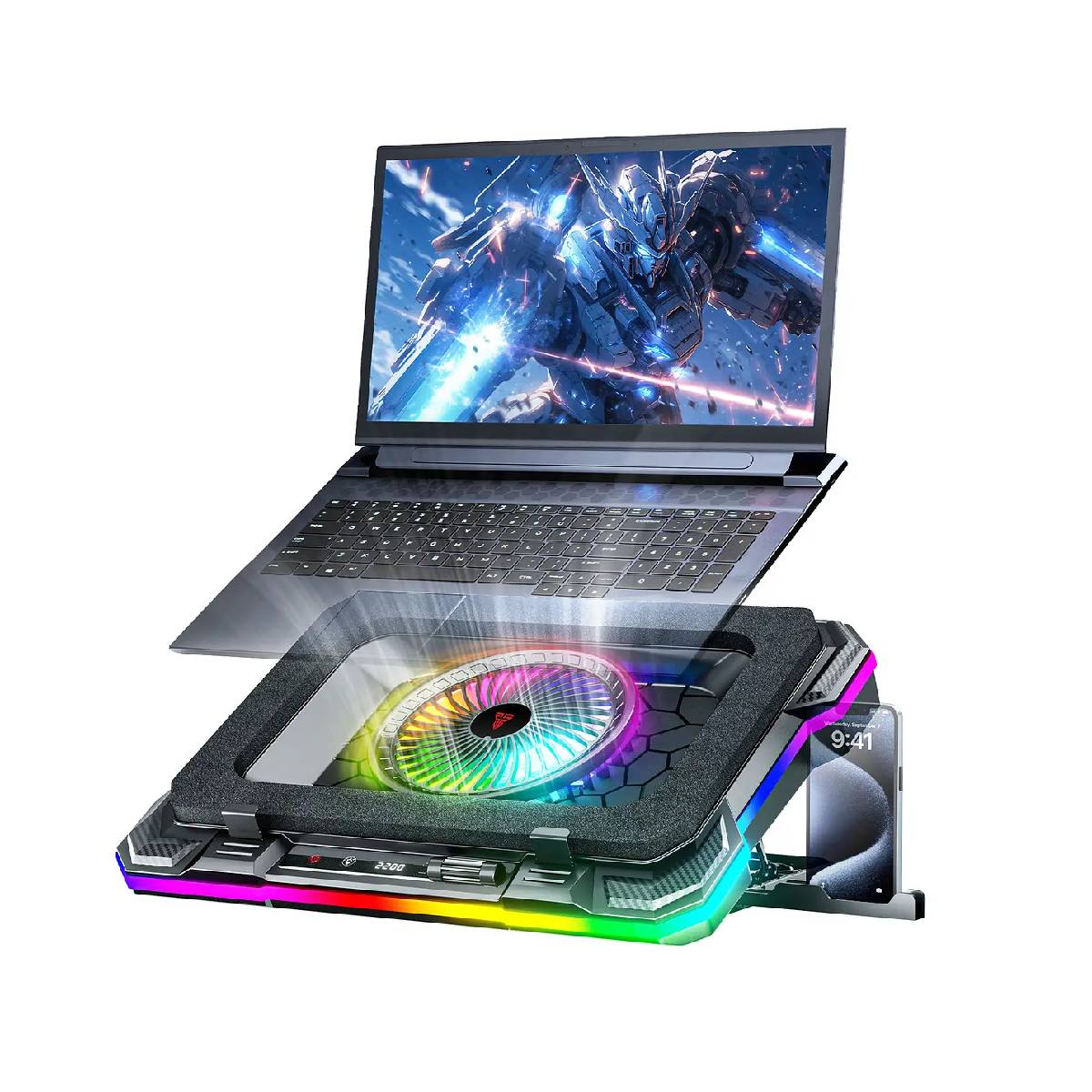 Base de Notebook Fantech NC22 Black RGB - Imagen 4