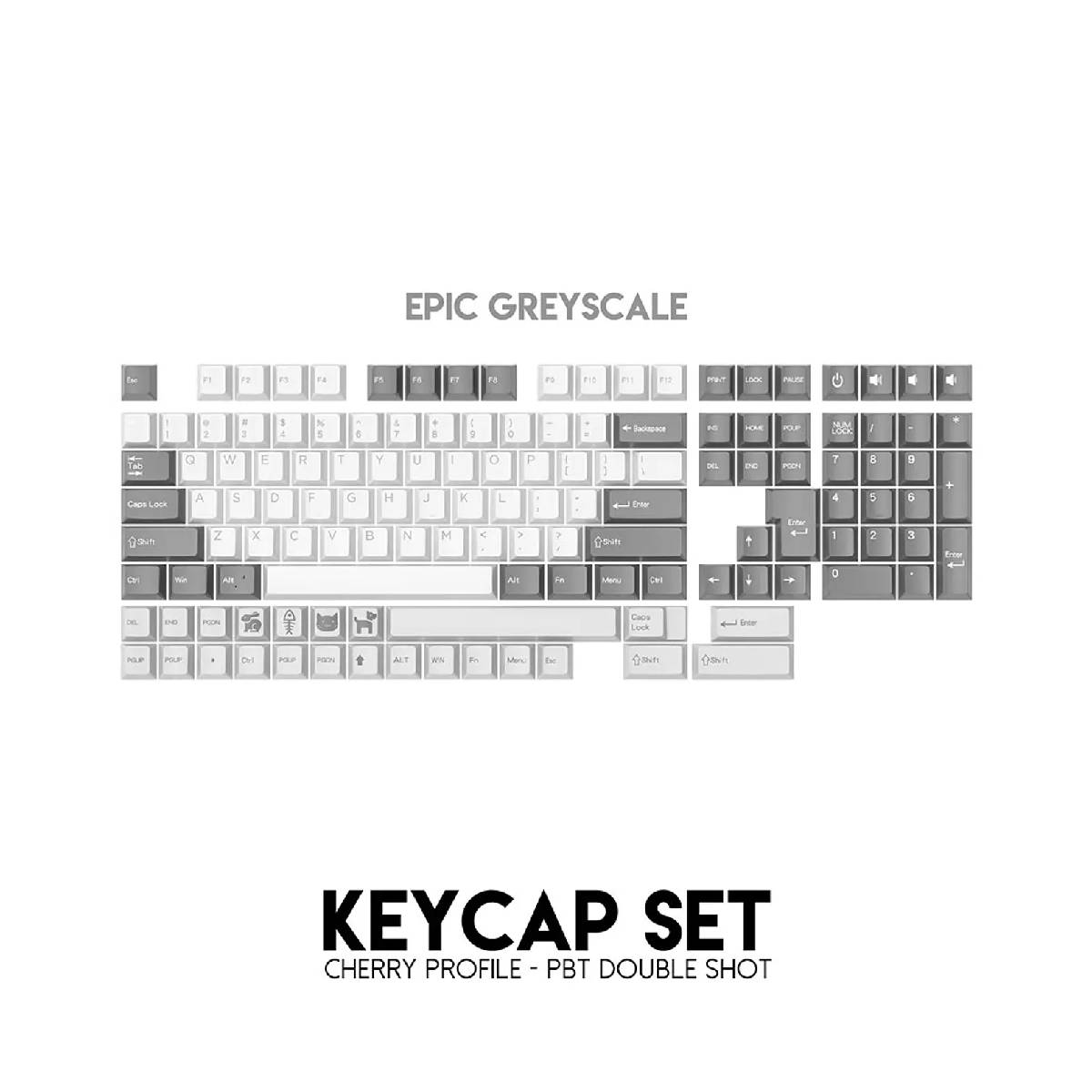 KeyCaps Fantech ACK01 VIBE EpicGreyScale - Imagen 2