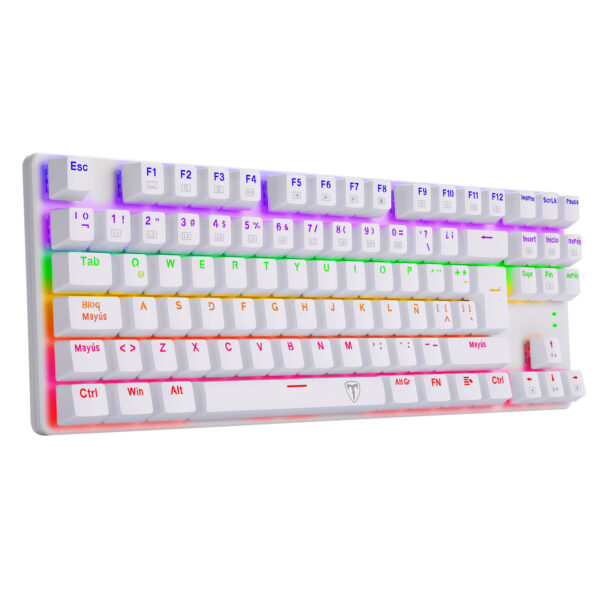 Teclado T-Dagger Bora Rainbow Lite T-TGK313W-LIT Blanco - Imagen 4