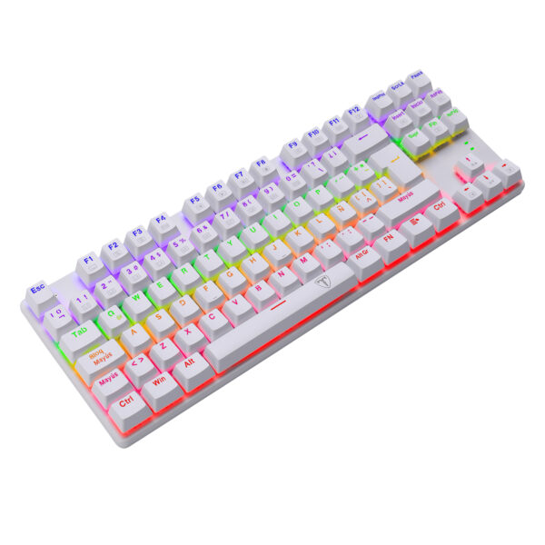 Teclado T-Dagger Bora Rainbow Lite T-TGK313W-LIT Blanco - Imagen 3