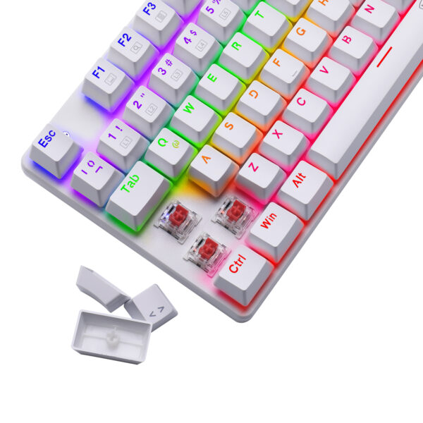 Teclado T-Dagger Bora Rainbow Lite T-TGK313W-LIT Blanco - Imagen 6