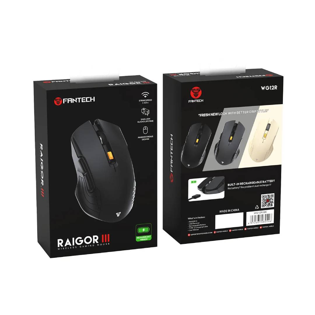 Mouse Inalámbrico Fantech WG12R RAIGOR III Black - Imagen 4