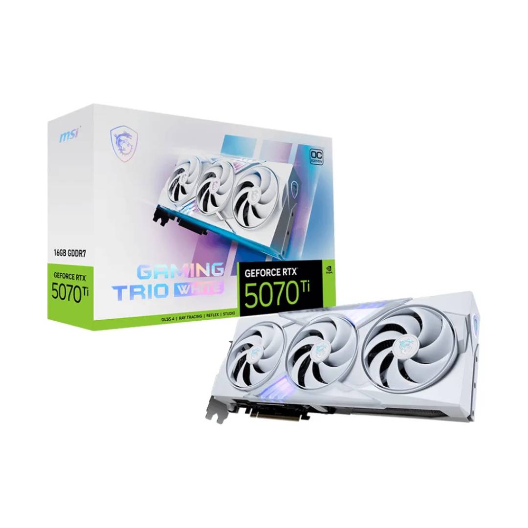 Tarjeta de Video MSI RTX 5070 Ti 16G GAMING TRIO OC WHITE