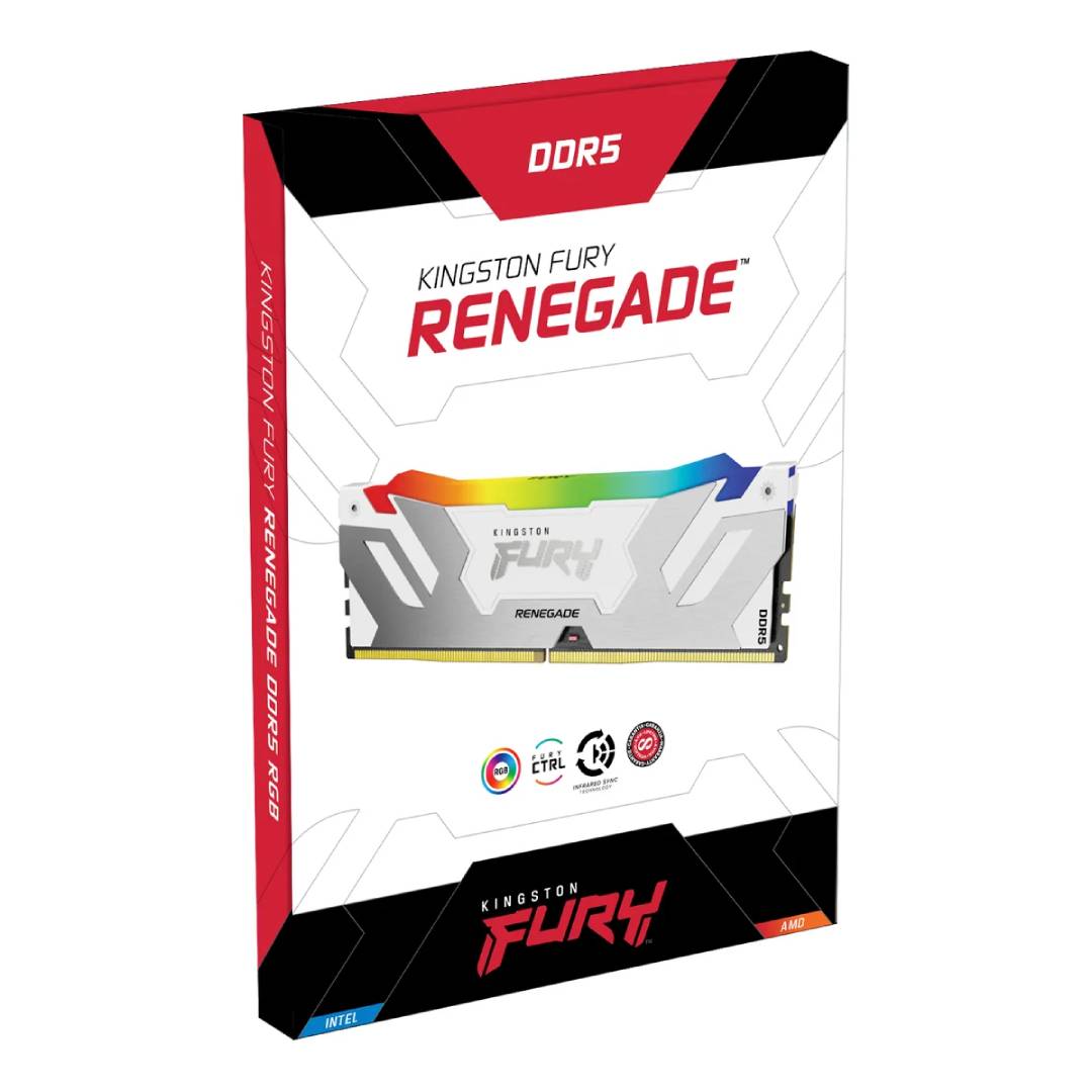 Memoria RAM Kingston Fury Renegade 16G DDR5 6400M White RGB - Imagen 3