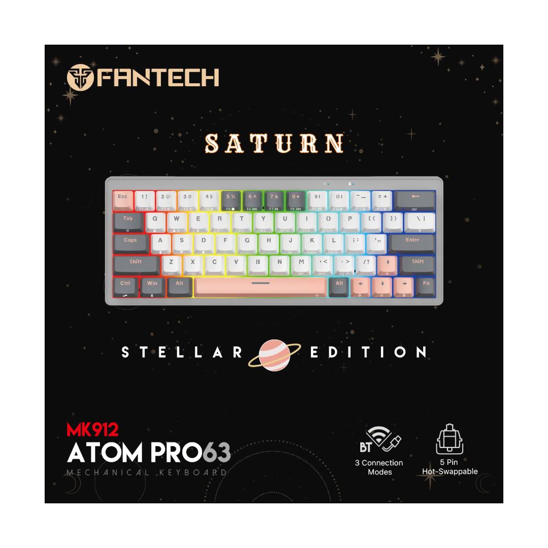 Teclado Fantech ATOM Pro63 MK912 SATURN Grey - Switch Red - Imagen 4