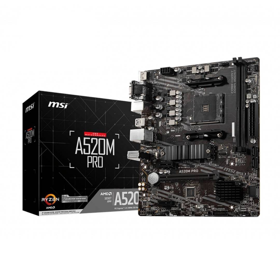 Placa Madre MSI A520M PRO, AM4, Micro-ATX