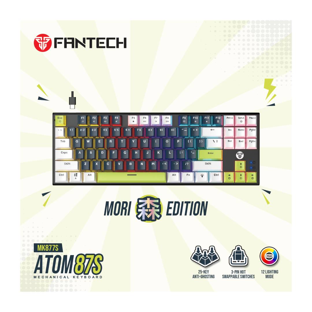 Teclado Fantech MK877s ATOM87s MORI Blue (Switch Taro) - Imagen 5