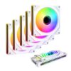 Pack Fans X5 Exodia ARGB Blanco 120mm con Controlador