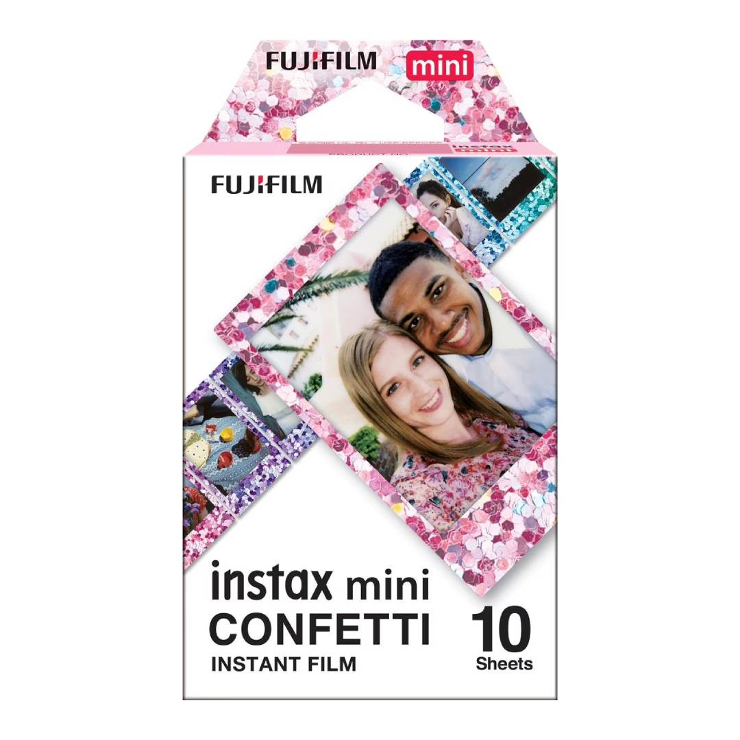 Pack de 10 Film Instax Mini, Diseño Confeti