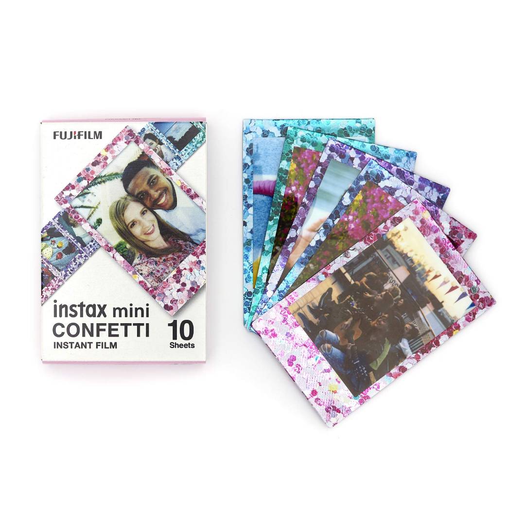 Pack de 10 Film Instax Mini, Diseño Confeti - Imagen 2