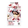 Pack de 10 Film Instax Mini, Diseño Heart Sketch