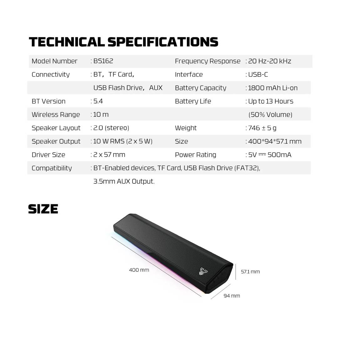 Barra de Sonido Fantech BS162 GROOVE BAR PRO Black TWS - Imagen 4