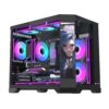 Gabinete Exodia Panel Zro Pantalla LED mATX Negro 6Fans ARGB