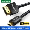 Cable Ugreen Micro HDMI / HDMI 2M Negro - Imagen 2