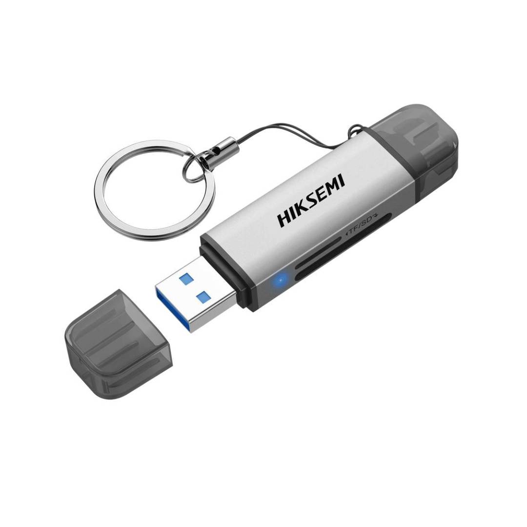 Lector de Tarjetas SD y MicroSD Hiksemi HS-HUB-CR01, Gris