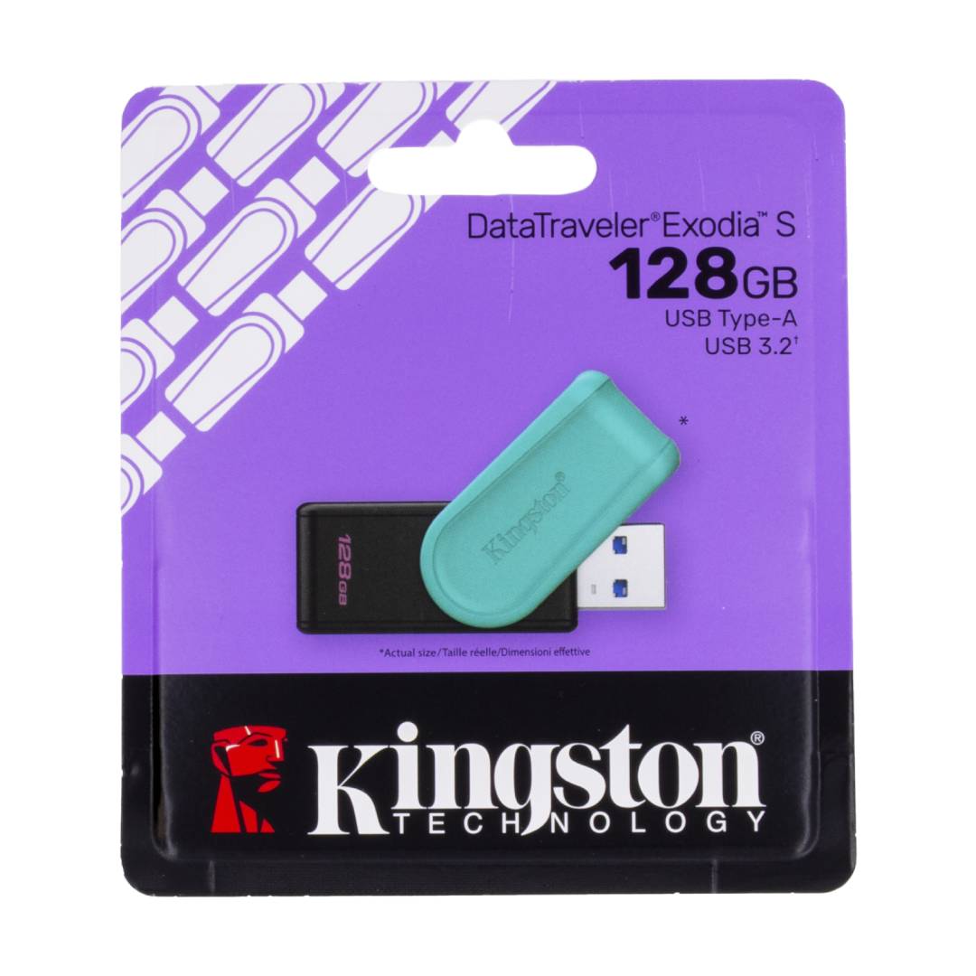 Pendrive Kingston DataTraveler Exodia S 128GB Negro/Turquesa